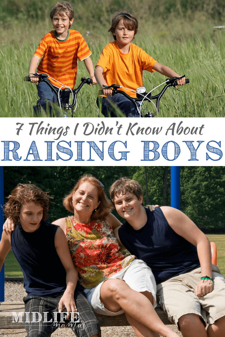 From one boy mom to another – here are some every-day truths about raising boys from toddlers to teenagers to be men we are proud of. Mothers of boys are totally and beautifully wrecked with love – and here are some of the surprising challenges of parenting boys as well as tips and advice that will encourage you and have you nodding your head in agreement! #boymom #raisingboys #boys #motheringboys www.themidlifemamas.com