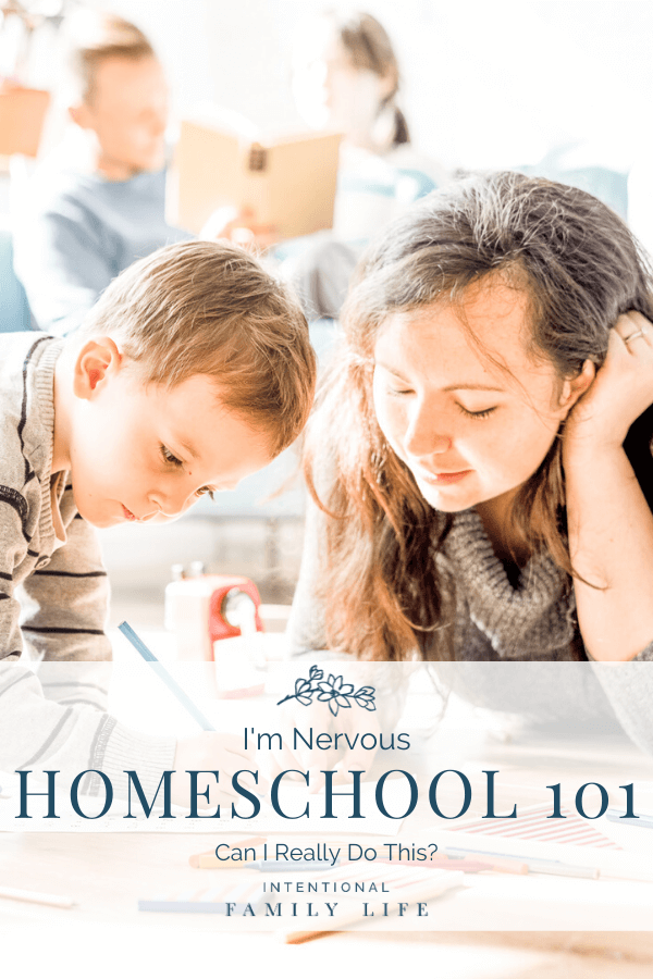 Image of mother helping son with homeschool work while, in the background, father helps daughter with her work suggesting homeschooling