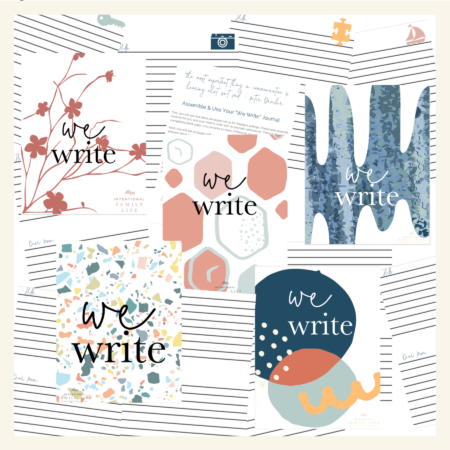 Image of various pages of the We Write parent child journal.